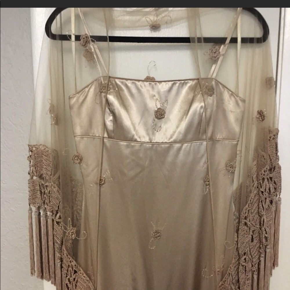 Vintage Cache elegant dress with scarf sz 4